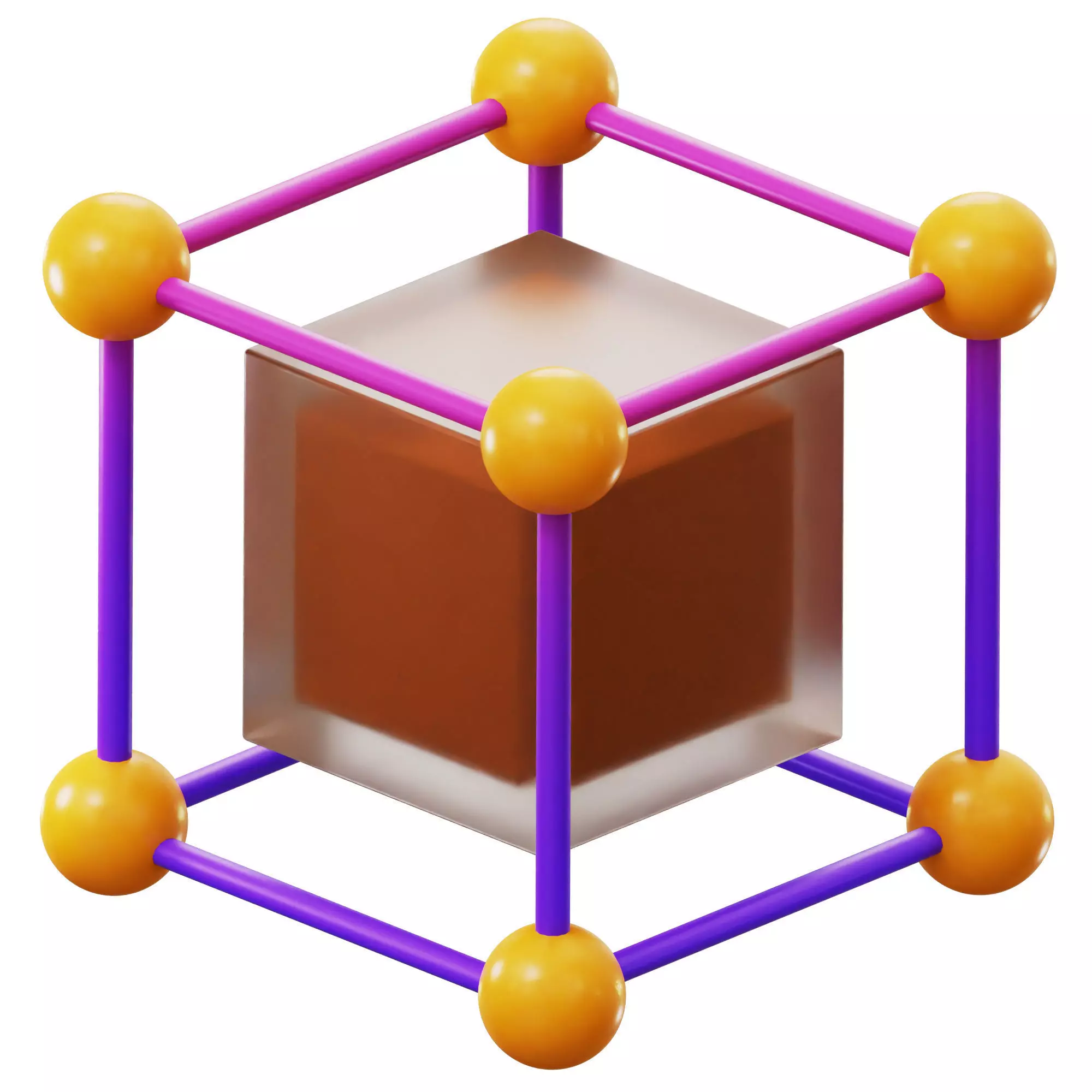 3D Blockchain Low-poly 3D model_0