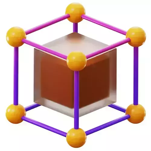 3D Blockchain Low-poly 3D model