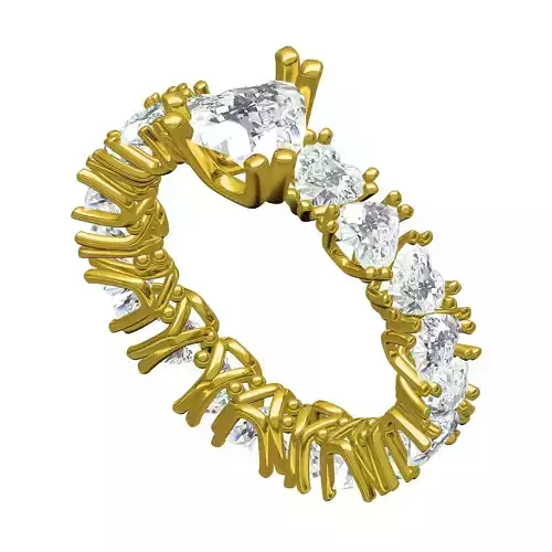 Heart Diamond Eternity Wedding Ring