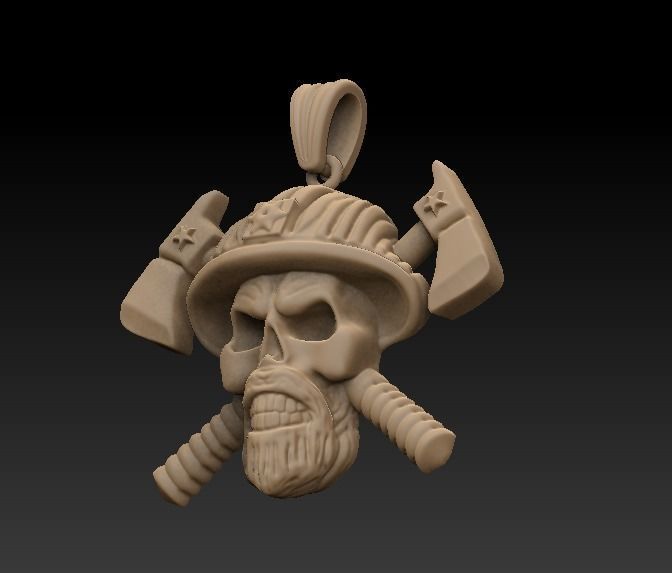 Skull Pendant 3D model_1