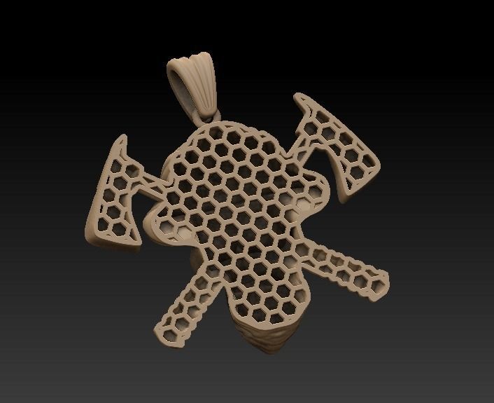 Skull Pendant 3D model_3