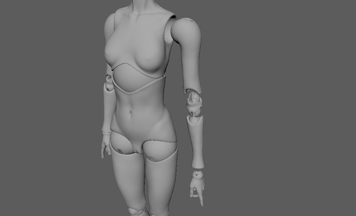 BJD doll Irene ball joint doll 3D print model_20