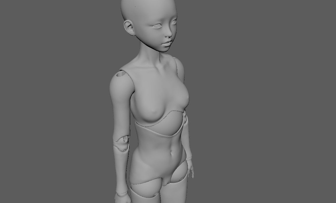 BJD doll Irene ball joint doll 3D print model_27