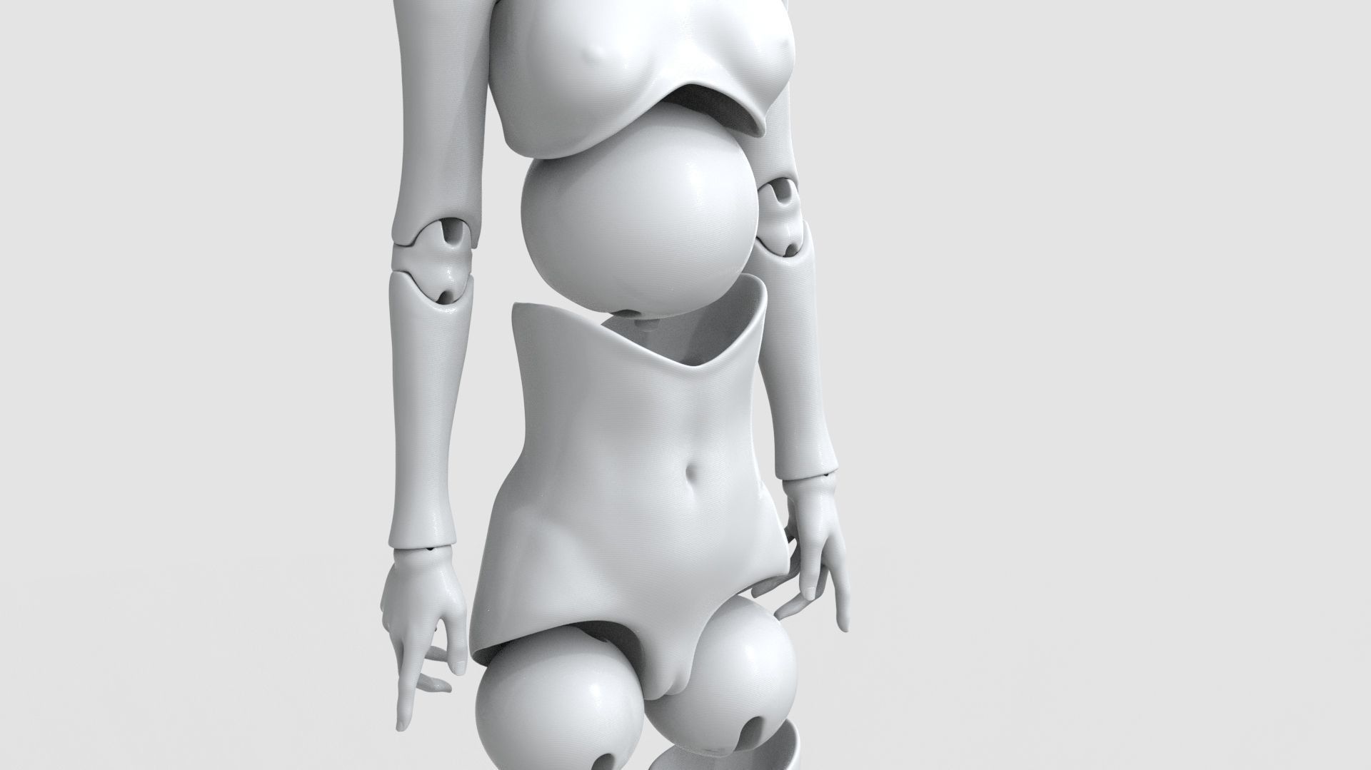BJD doll Irene ball joint doll 3D print model_10