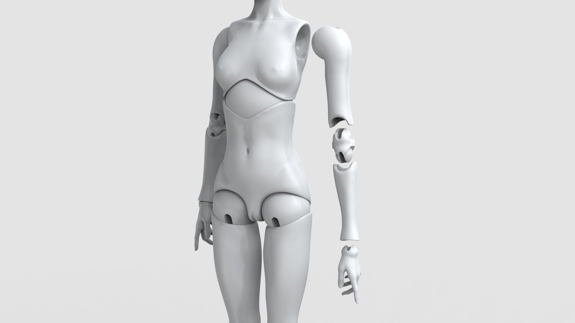 BJD doll Irene ball joint doll 3D print model_13