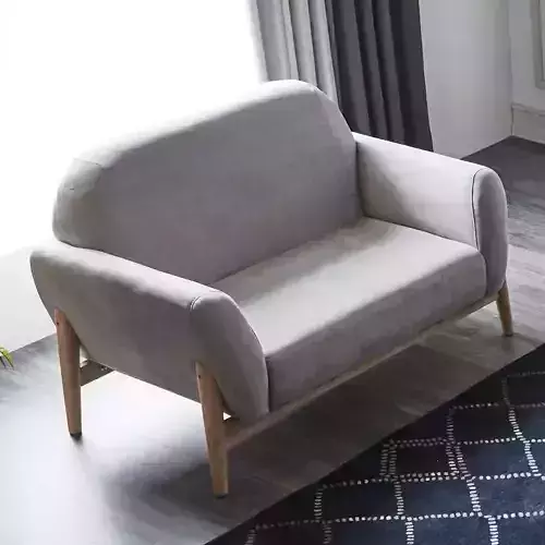 Tea Tree Solid Wood Aqua Suede 2 Seater Sofa