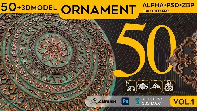 50 Ornament Brush -VOL 01 3D model