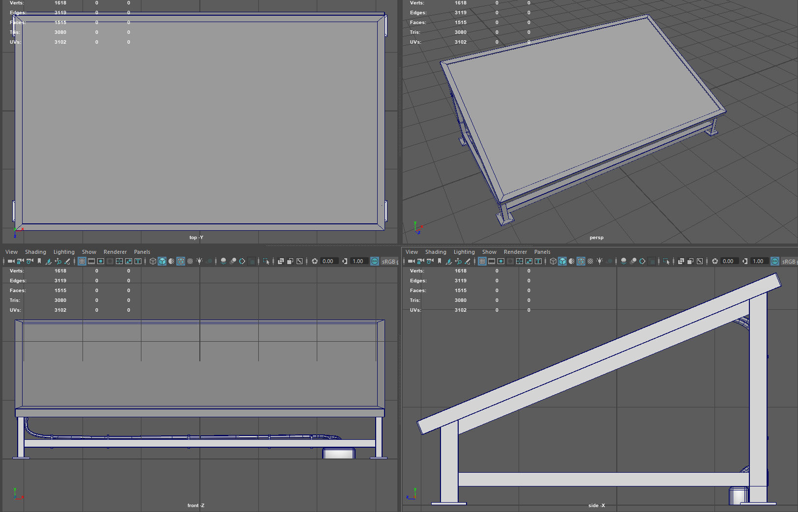 Solar panel with base Low-poly 3D model_10
