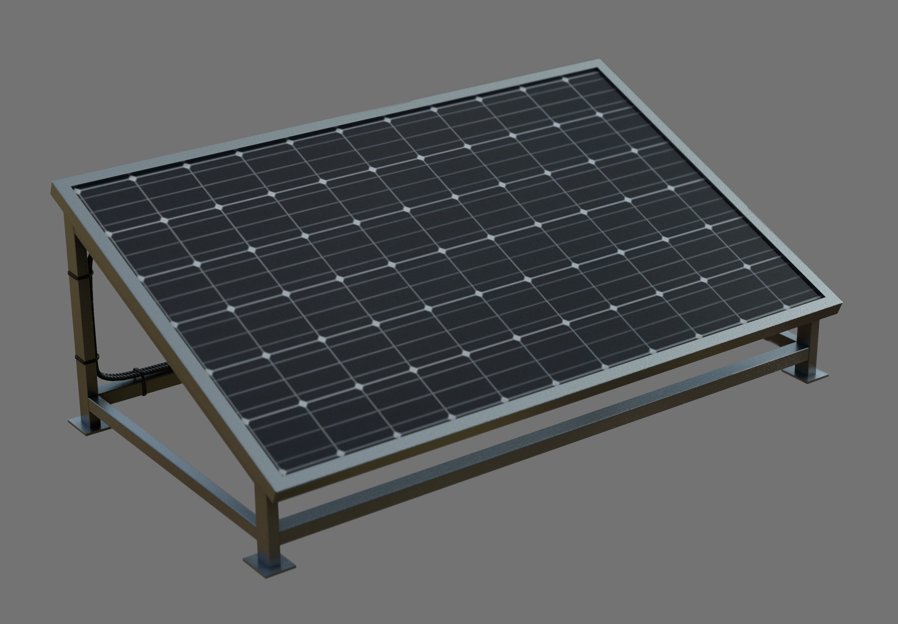 Solar panel with base Low-poly 3D model_14