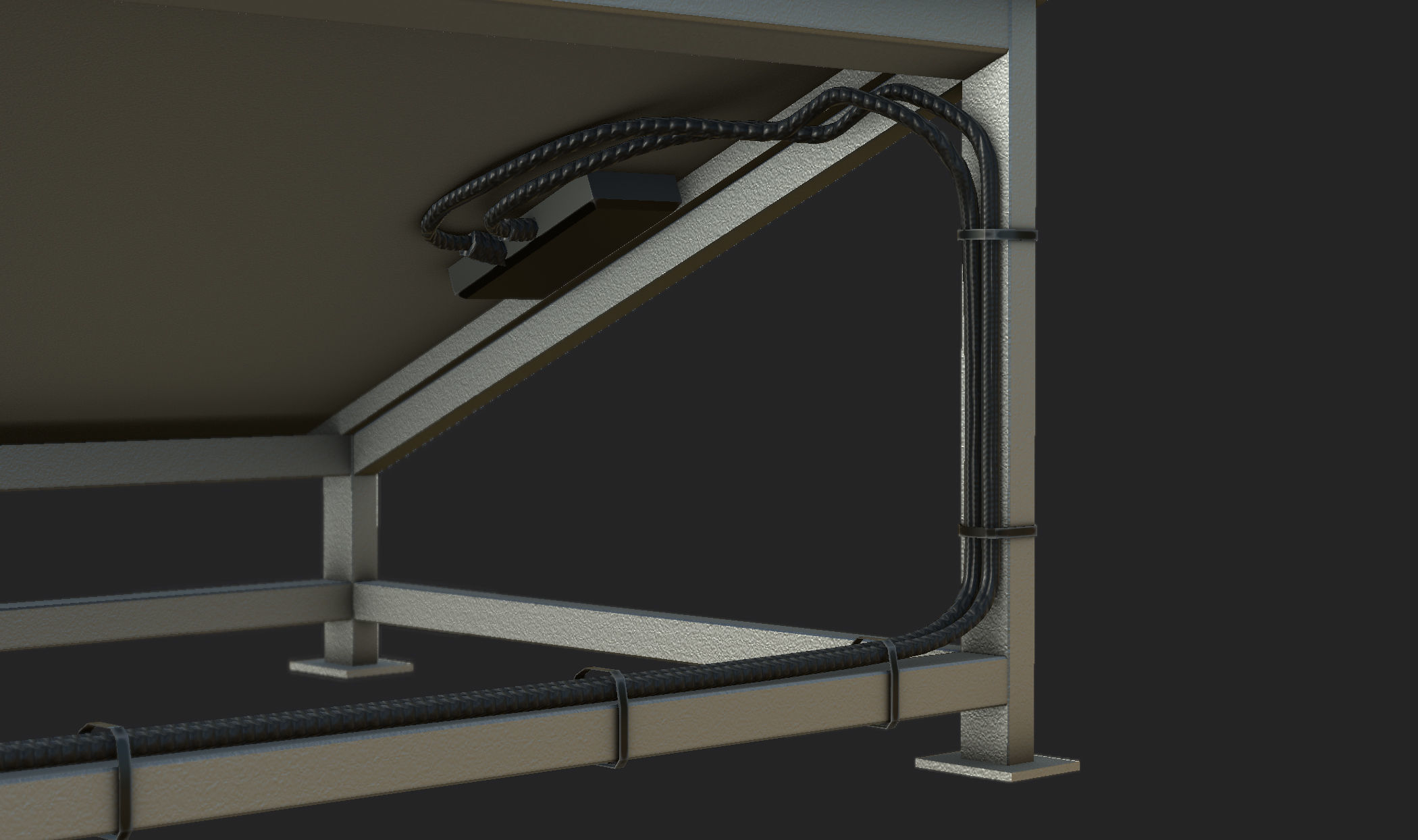 Solar panel with base Low-poly 3D model_3