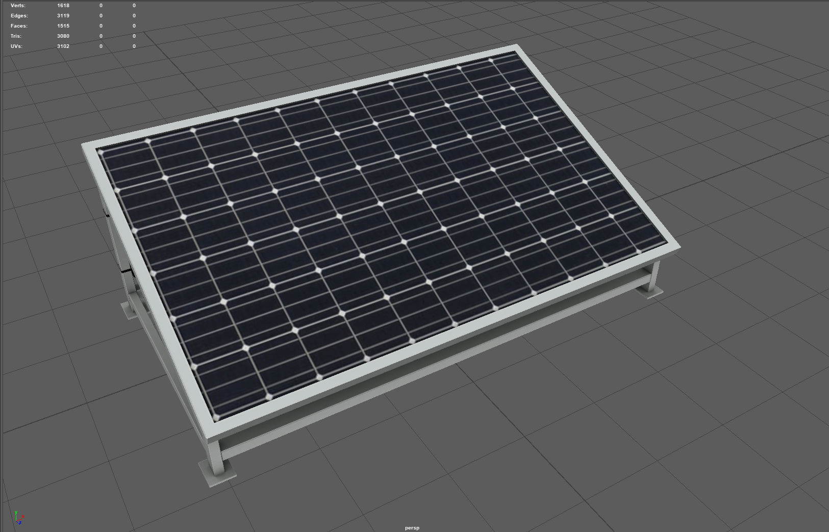 Solar panel with base Low-poly 3D model_5