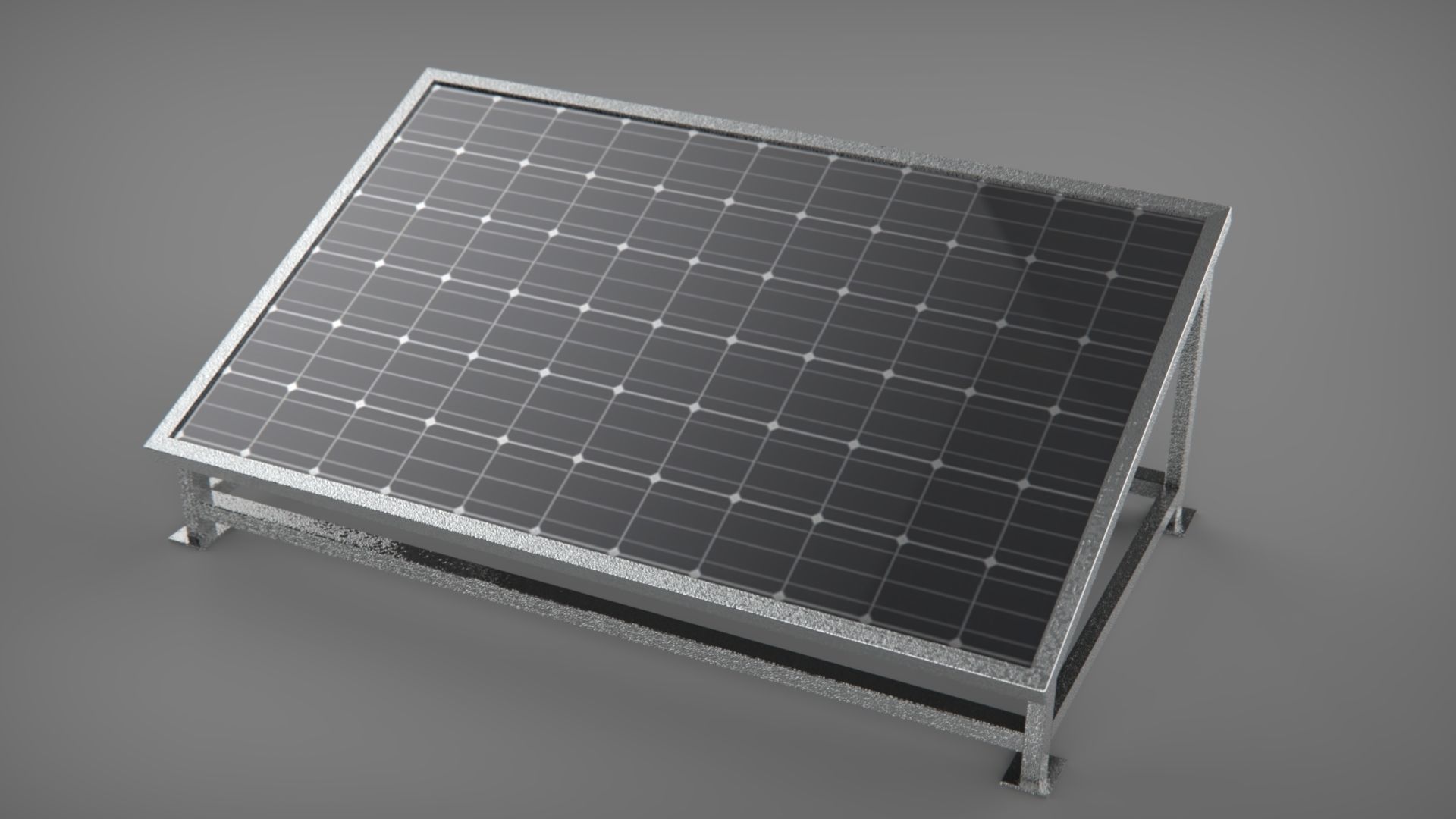 Solar panel with base Low-poly 3D model_13