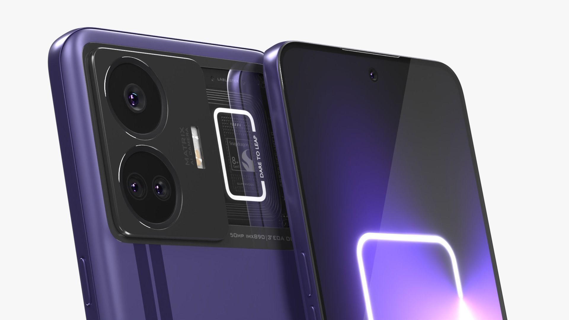 Realme GT Neo 5 Purple Low-poly 3D model_3