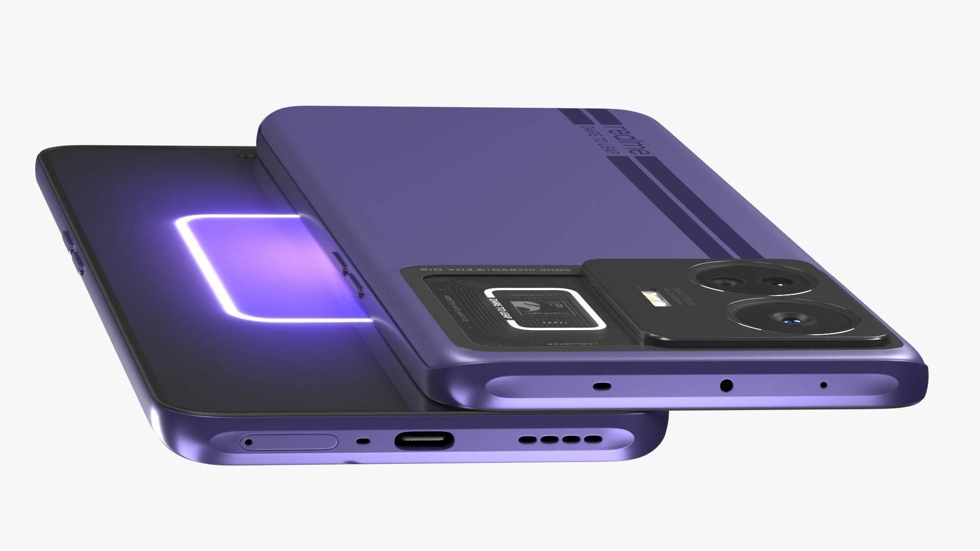 Realme GT Neo 5 Purple Low-poly 3D model_6