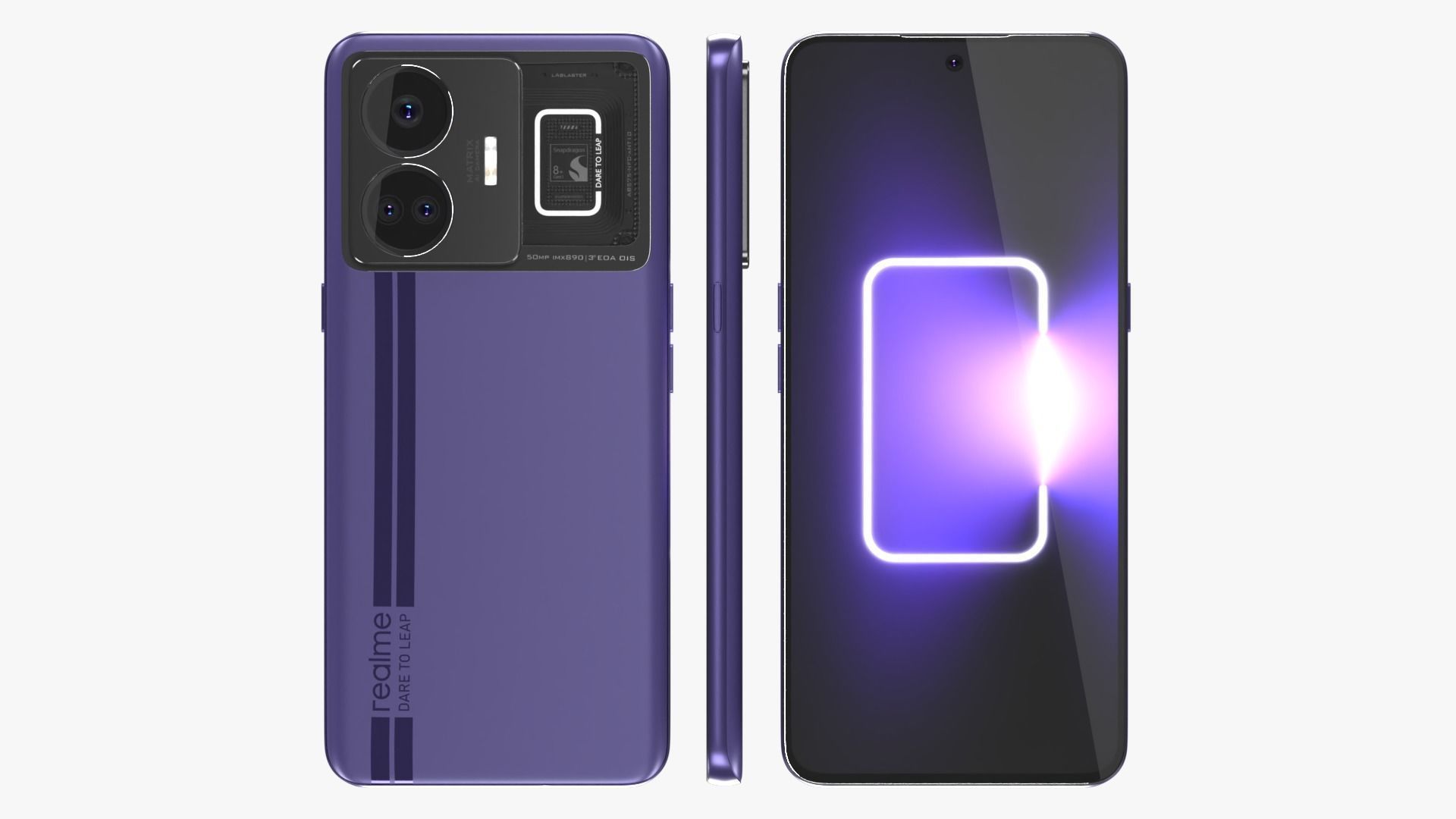 Realme GT Neo 5 Purple Low-poly 3D model_2