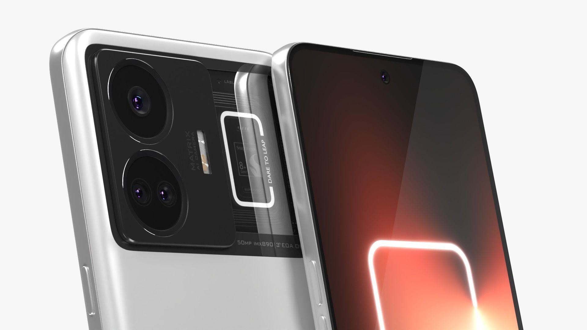 Realme GT Neo 5 White Low-poly 3D model_3