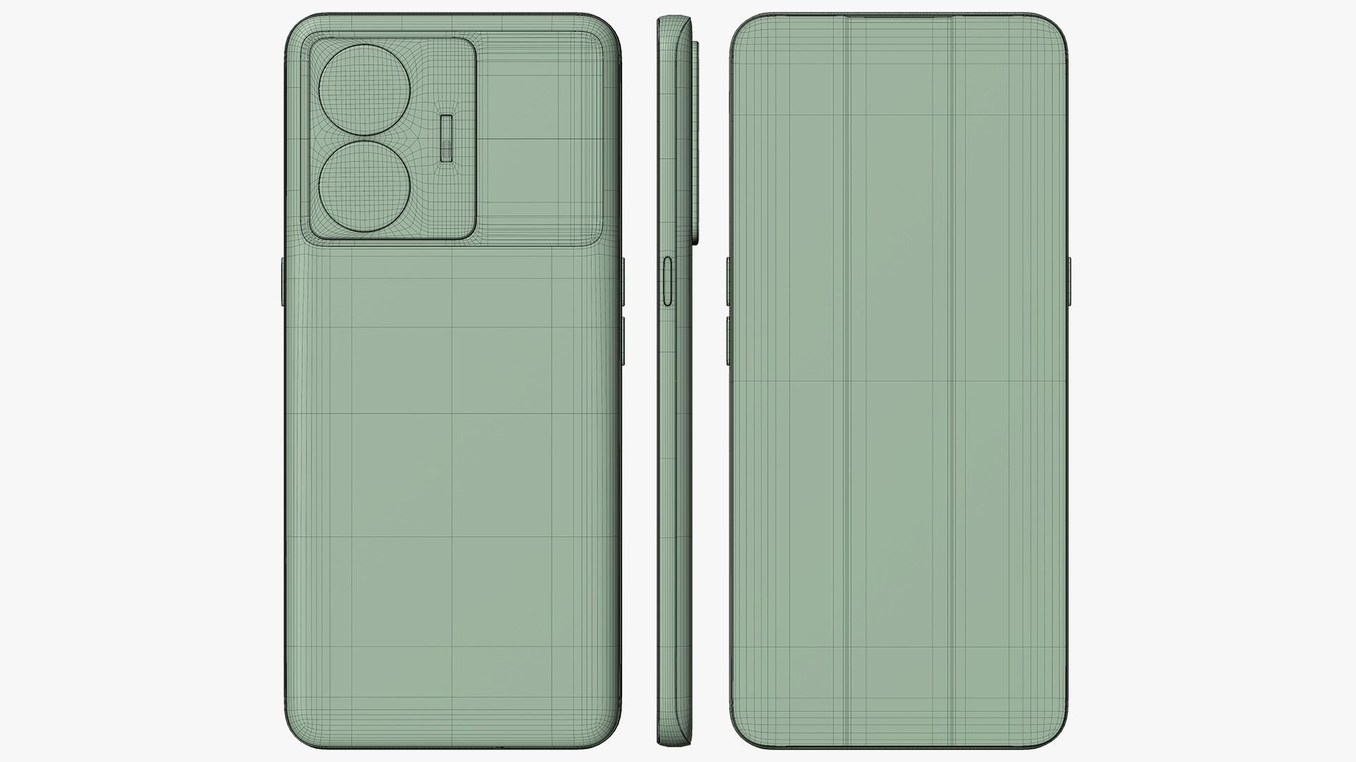 Realme GT Neo 5 White Low-poly 3D model_12