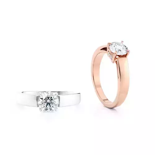 Classic engagement ring R 0345 printable 3d model 3D print model