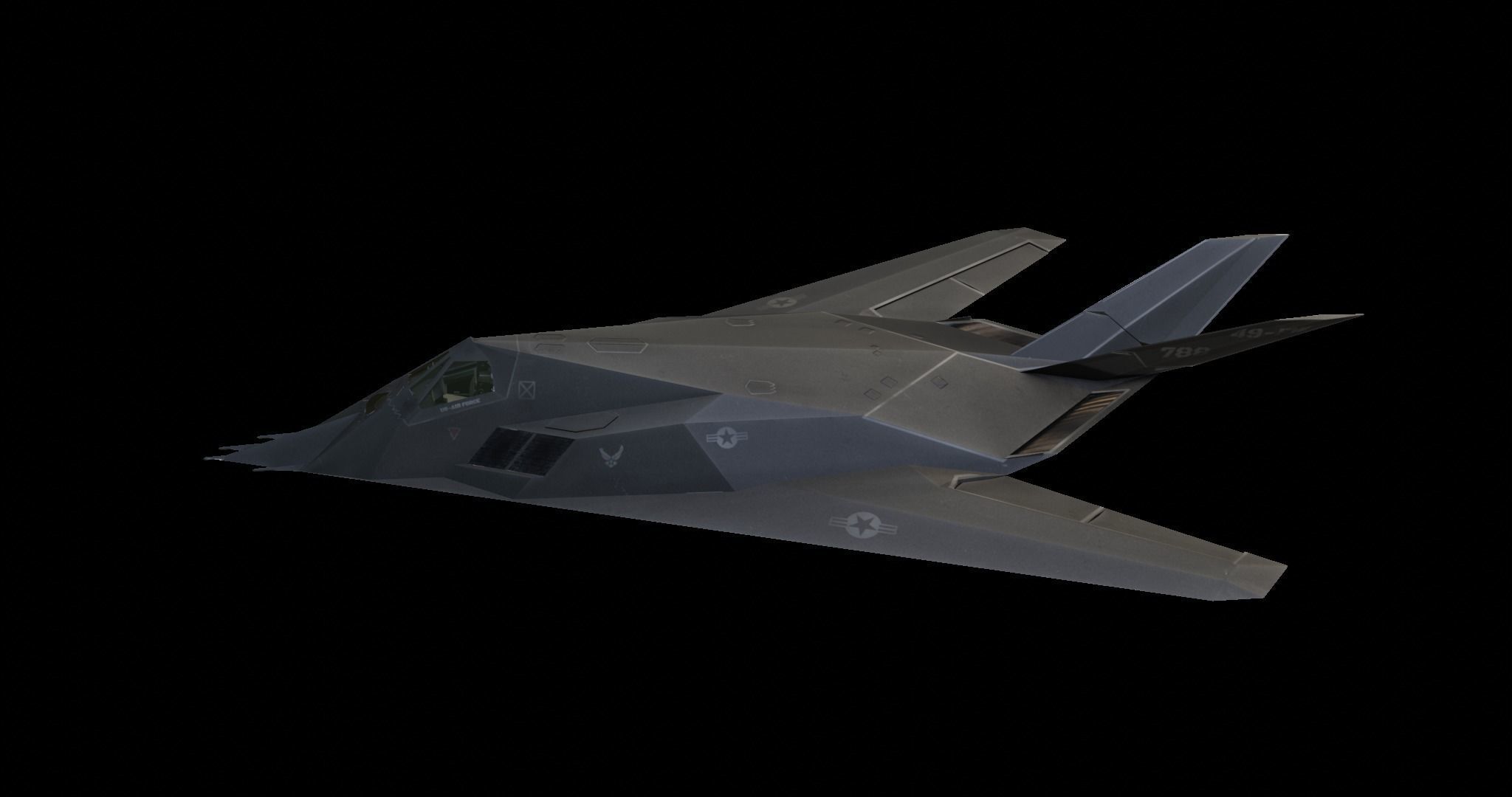 Lockheed F-117 Nighthawk Low-poly 3D model_9