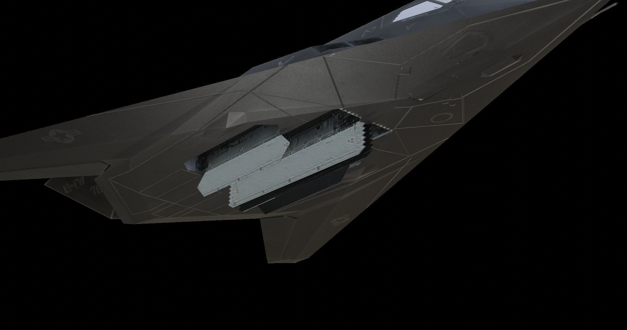 Lockheed F-117 Nighthawk Low-poly 3D model_11