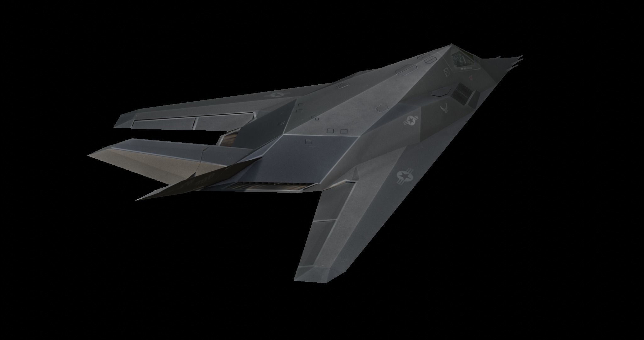 Lockheed F-117 Nighthawk Low-poly 3D model_2