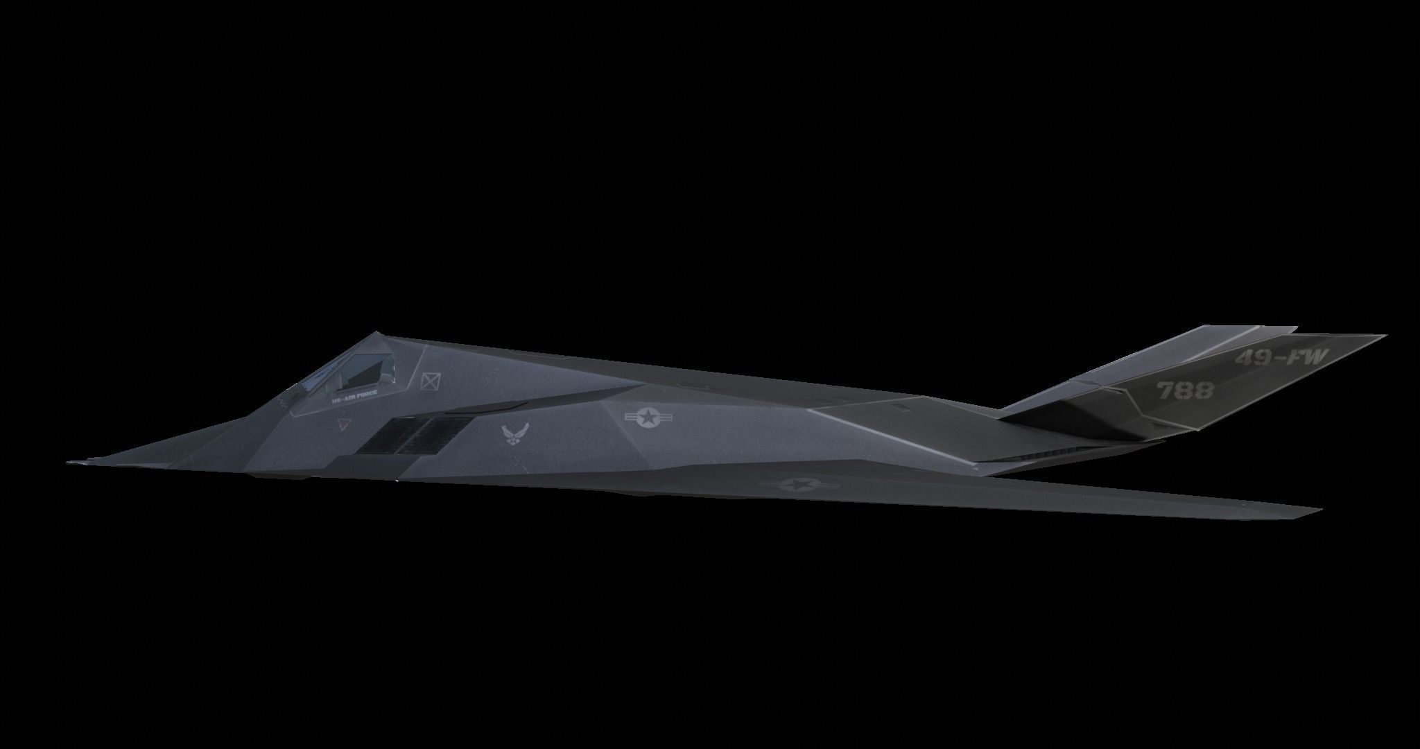 Lockheed F-117 Nighthawk Low-poly 3D model_13