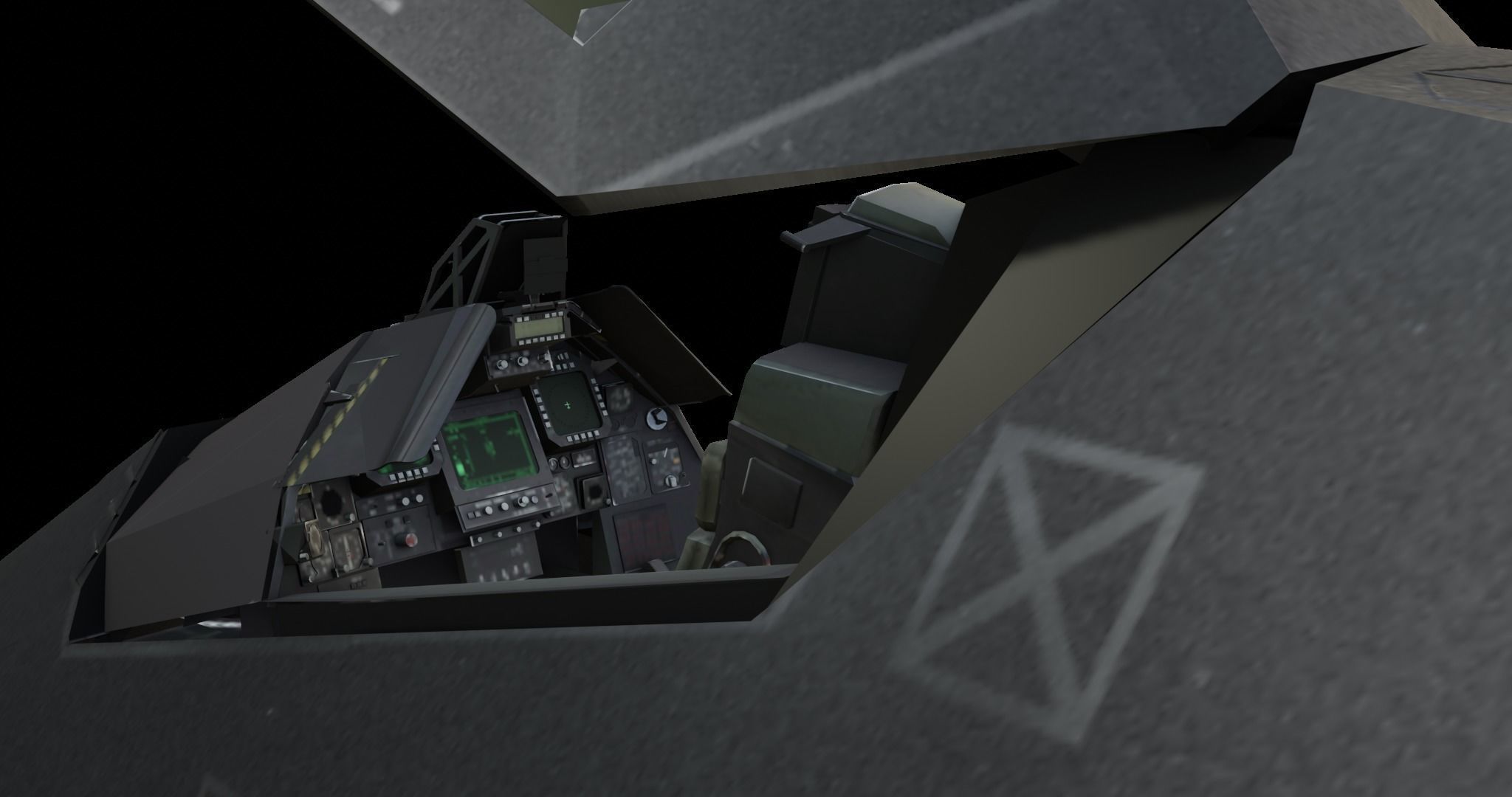 Lockheed F-117 Nighthawk Low-poly 3D model_5