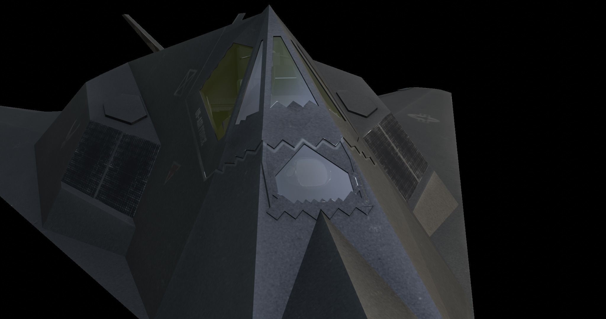 Lockheed F-117 Nighthawk Low-poly 3D model_6