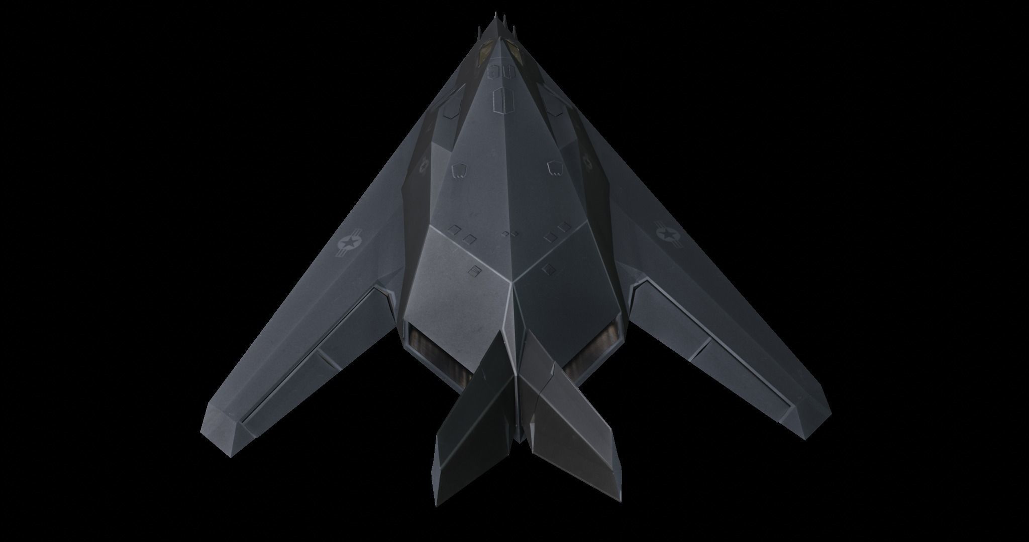 Lockheed F-117 Nighthawk Low-poly 3D model_8