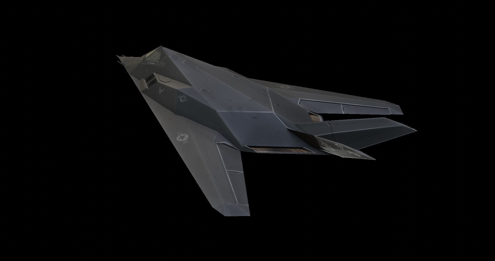 Lockheed F-117 Nighthawk Low-poly 3D model_3