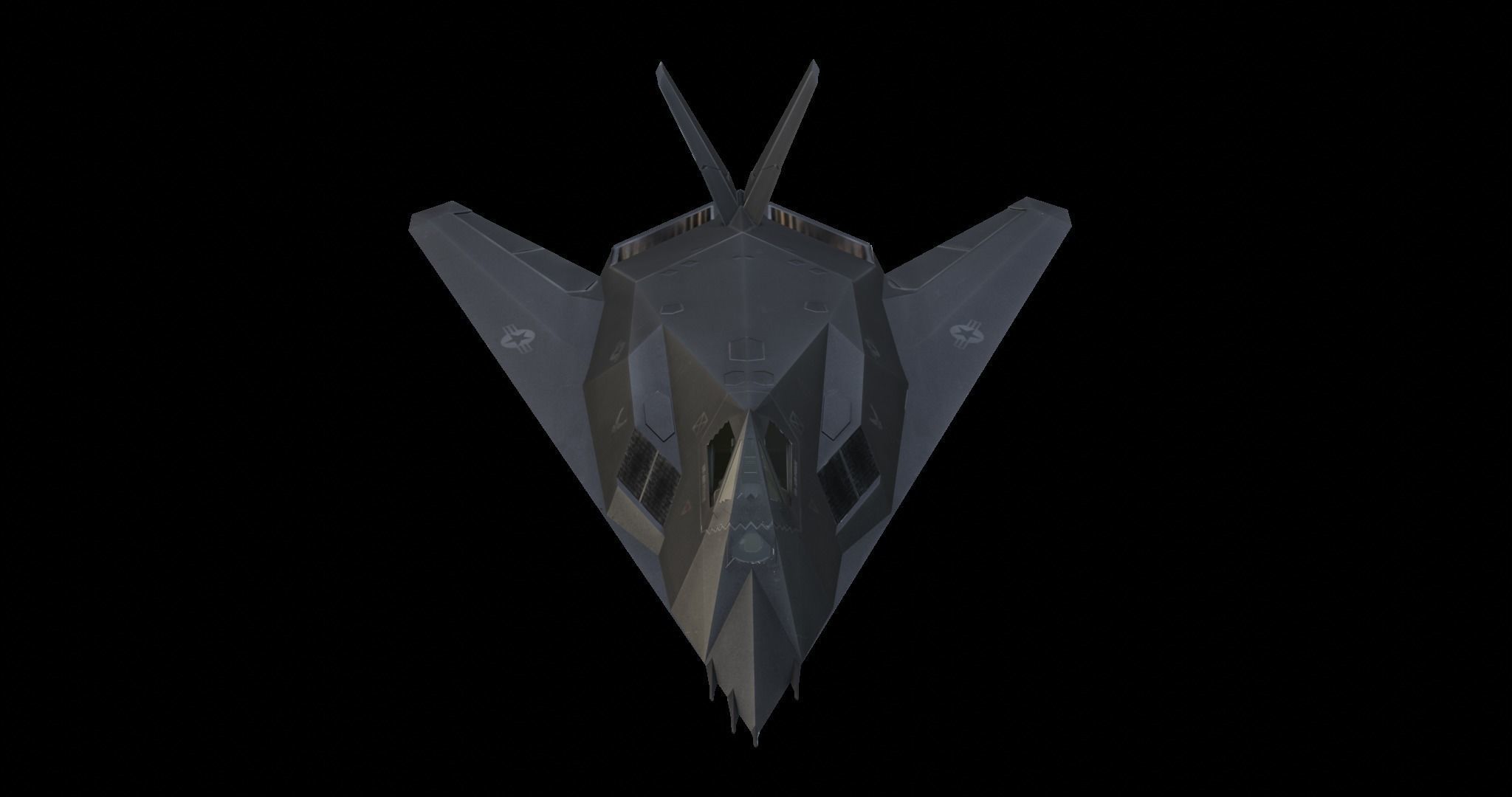 Lockheed F-117 Nighthawk Low-poly 3D model_7