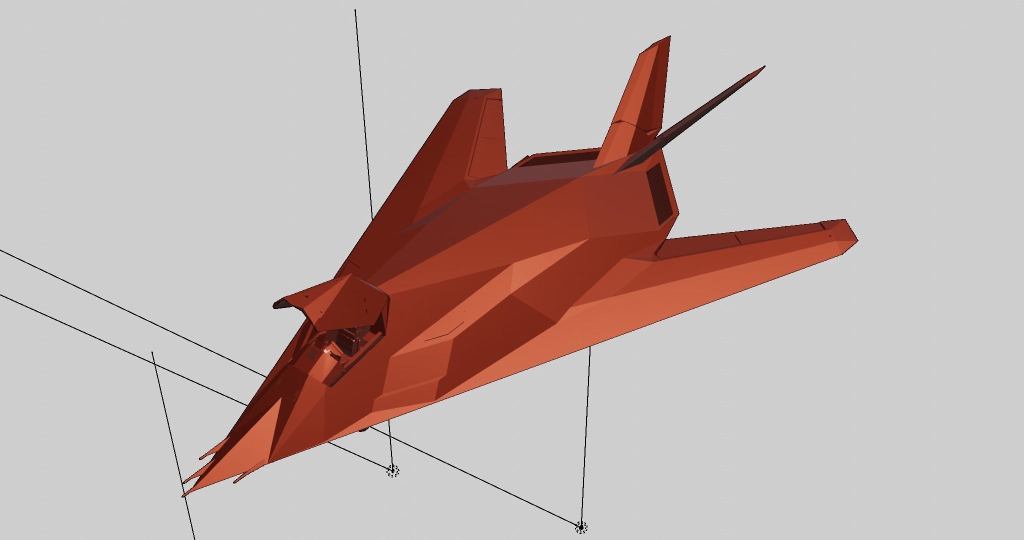 Lockheed F-117 Nighthawk Low-poly 3D model_16