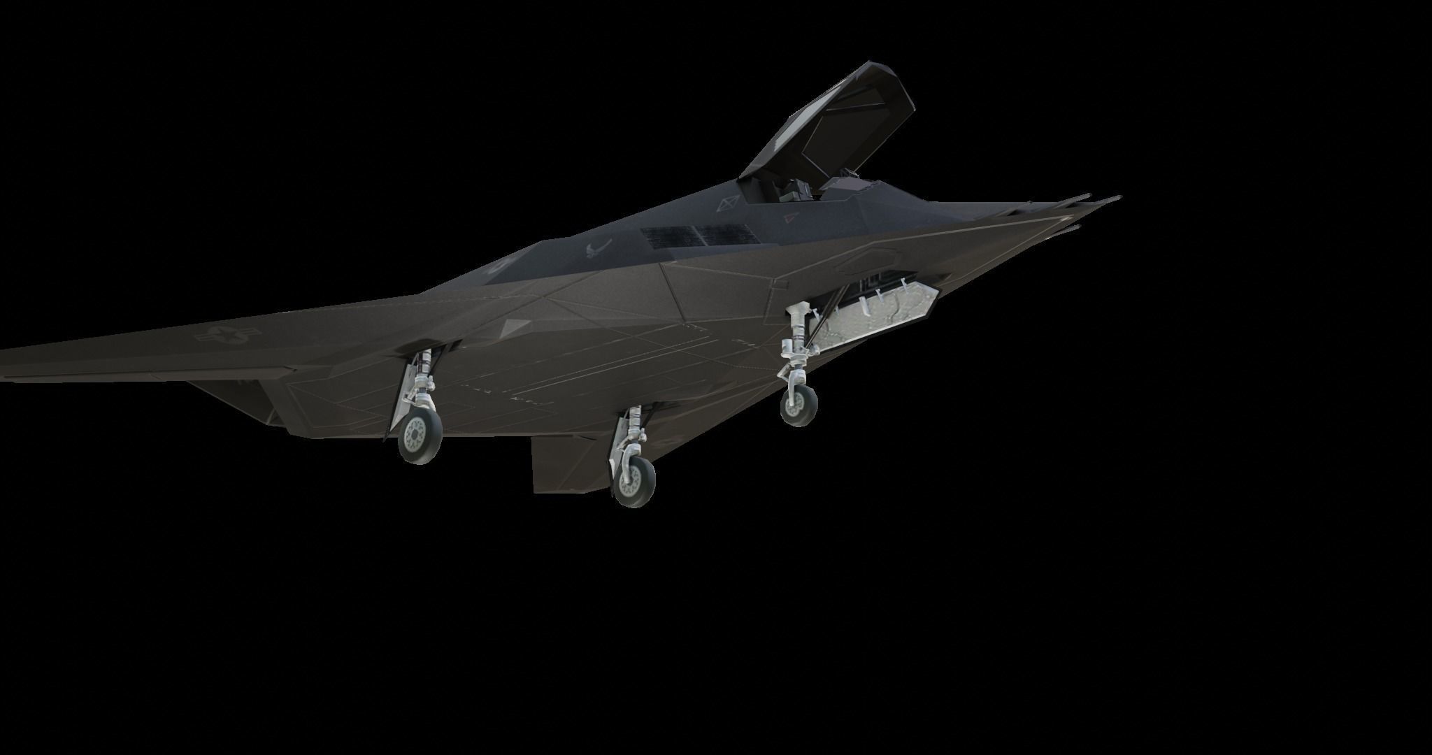 Lockheed F-117 Nighthawk Low-poly 3D model_12