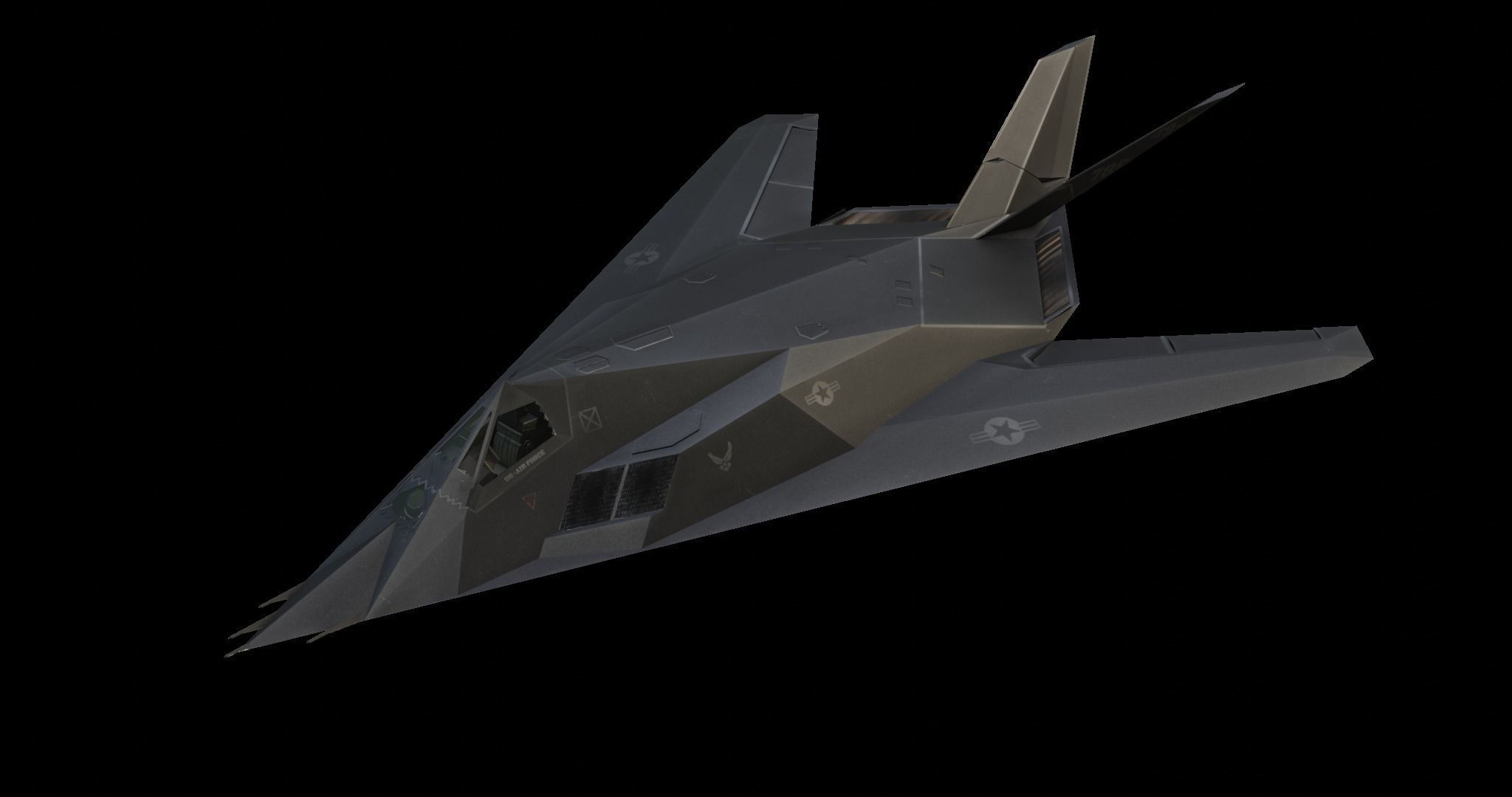 Lockheed F-117 Nighthawk Low-poly 3D model_1