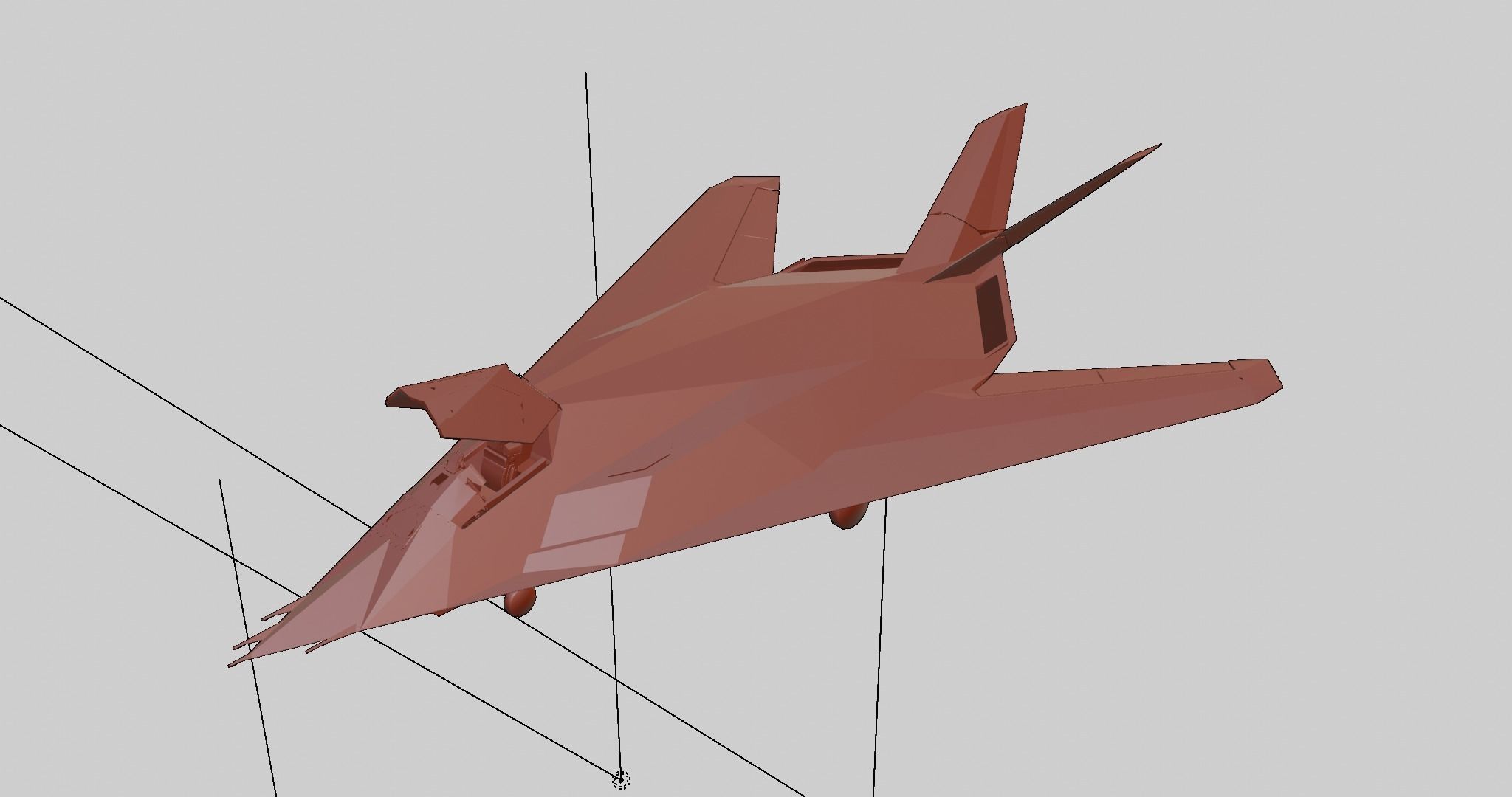 Lockheed F-117 Nighthawk Low-poly 3D model_17