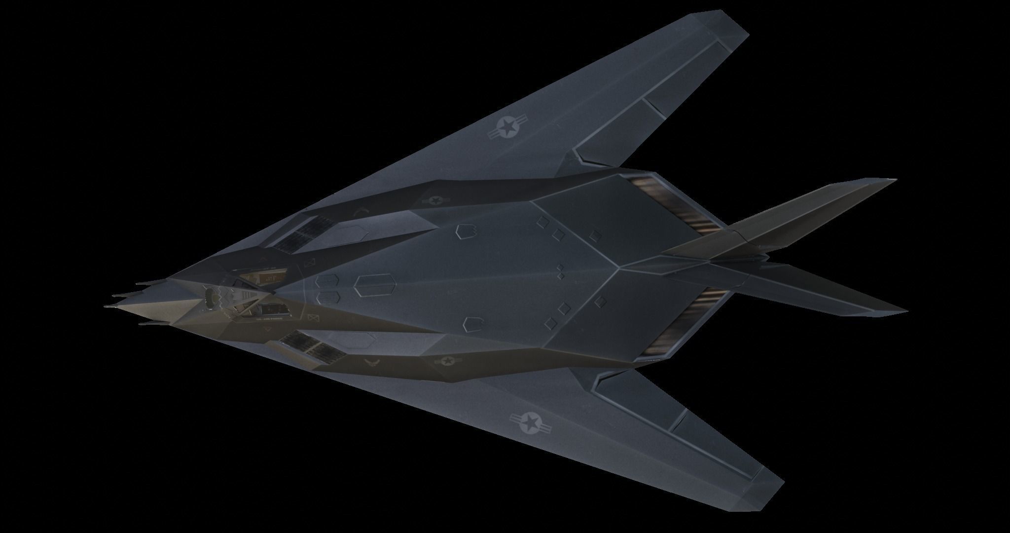 Lockheed F-117 Nighthawk Low-poly 3D model_14