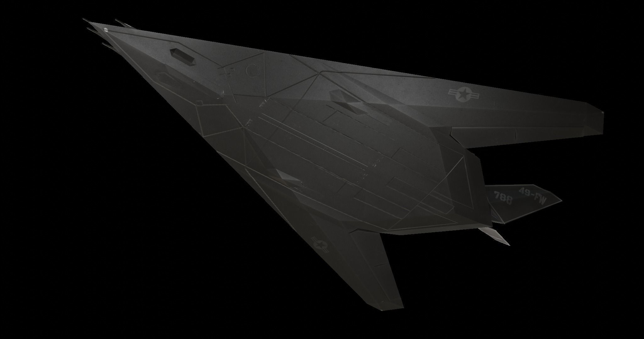 Lockheed F-117 Nighthawk Low-poly 3D model_10