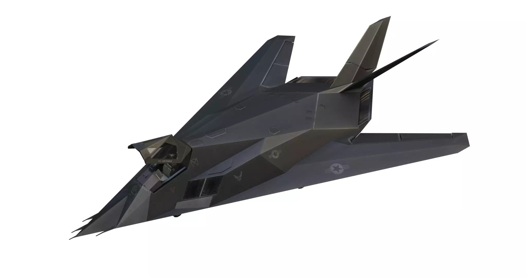 Lockheed F-117 Nighthawk Low-poly 3D model_0