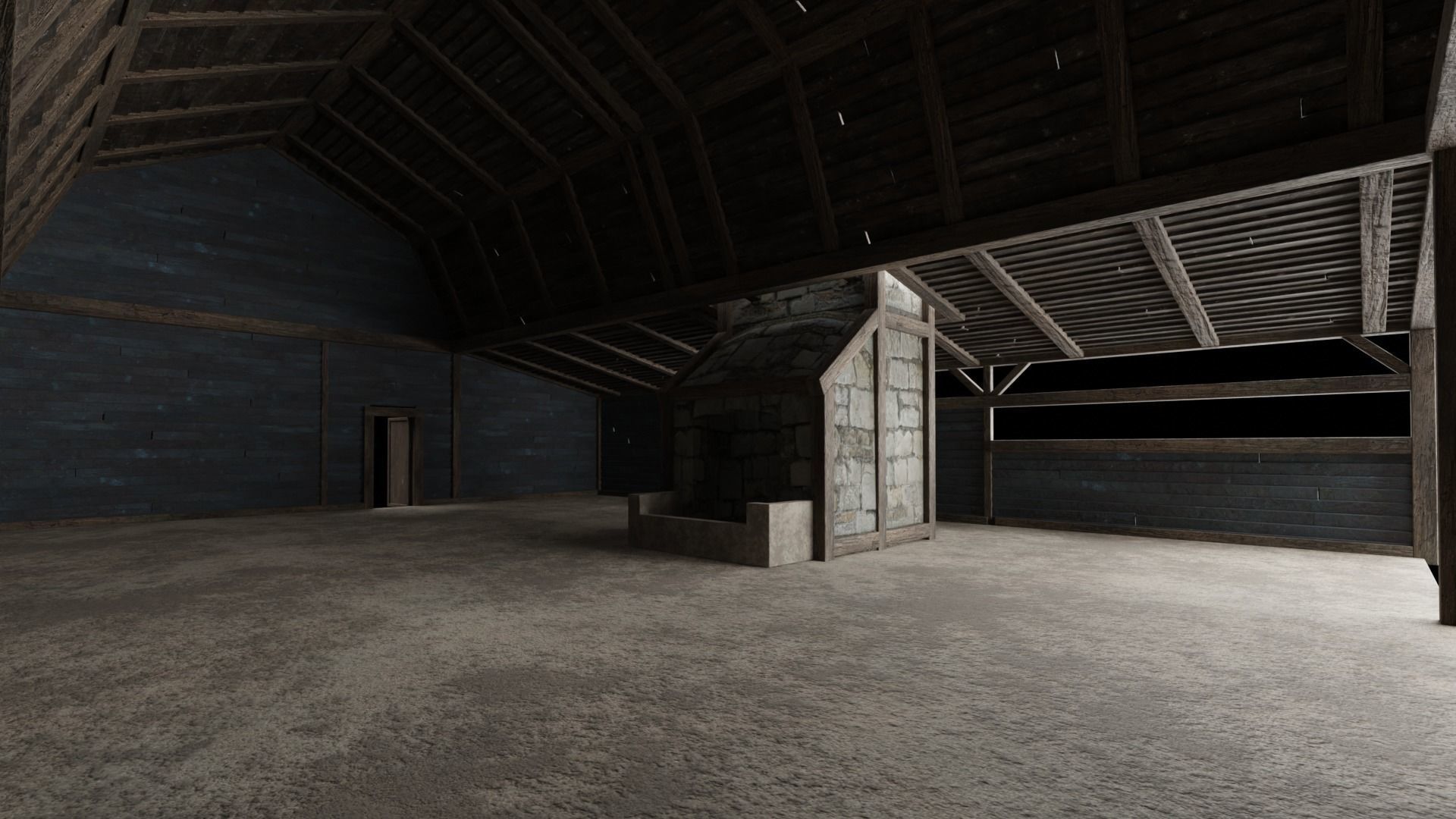 WILD WEST WAREHOUSE WORKSHOP SHED BARN STORAGE COLLECTION Low-poly 3D model_39