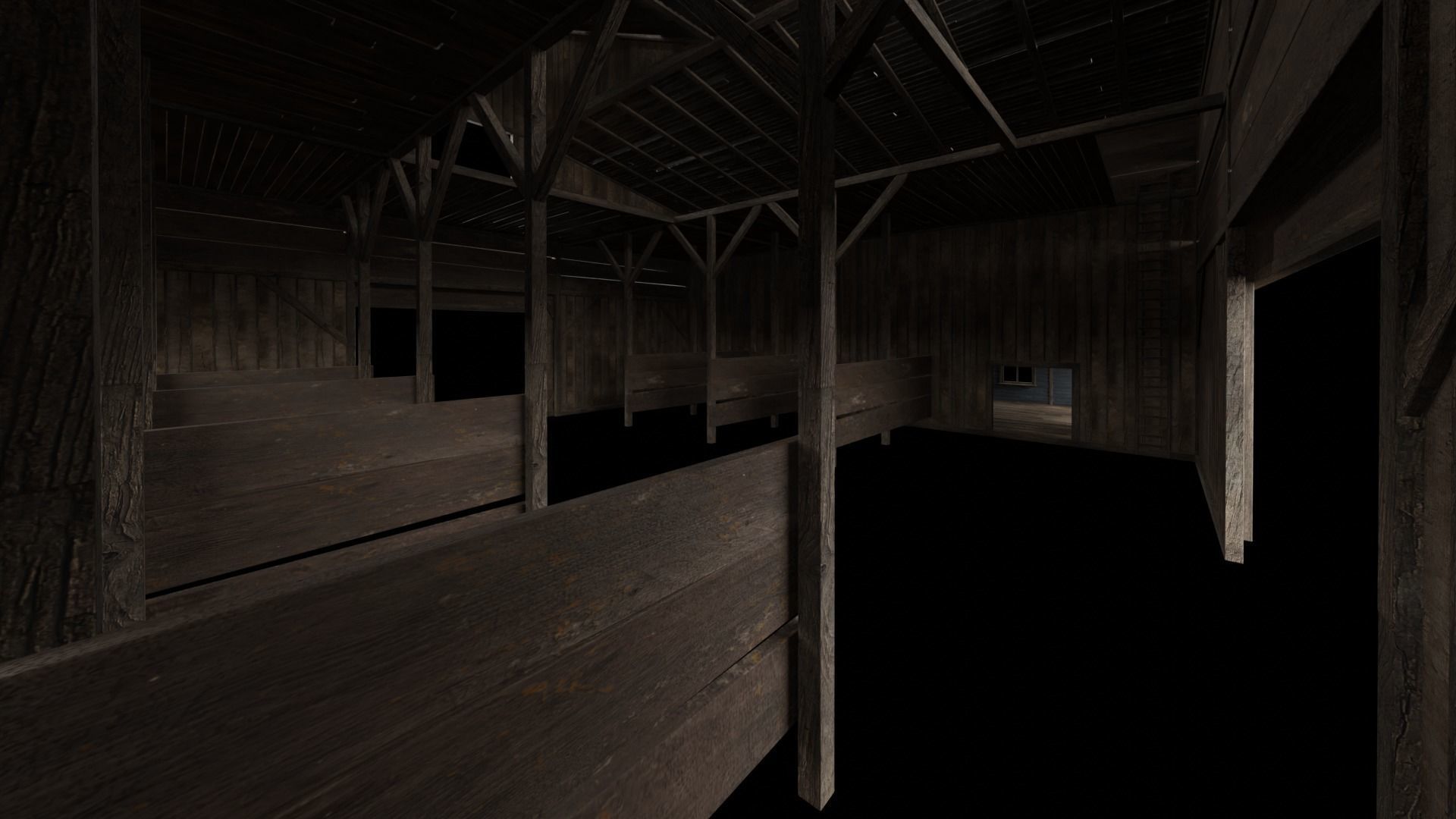 WILD WEST WAREHOUSE WORKSHOP SHED BARN STORAGE COLLECTION Low-poly 3D model_17