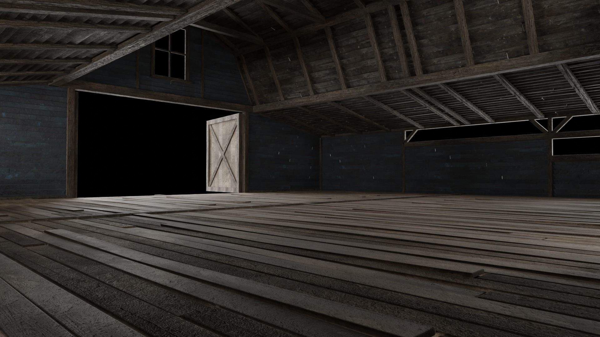 WILD WEST WAREHOUSE WORKSHOP SHED BARN STORAGE COLLECTION Low-poly 3D model_5