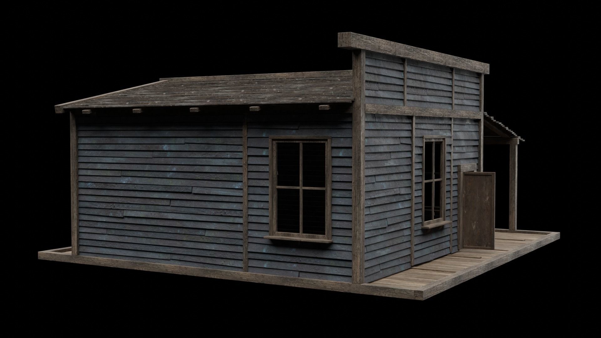 WILD WEST WAREHOUSE WORKSHOP SHED BARN STORAGE COLLECTION Low-poly 3D model_32