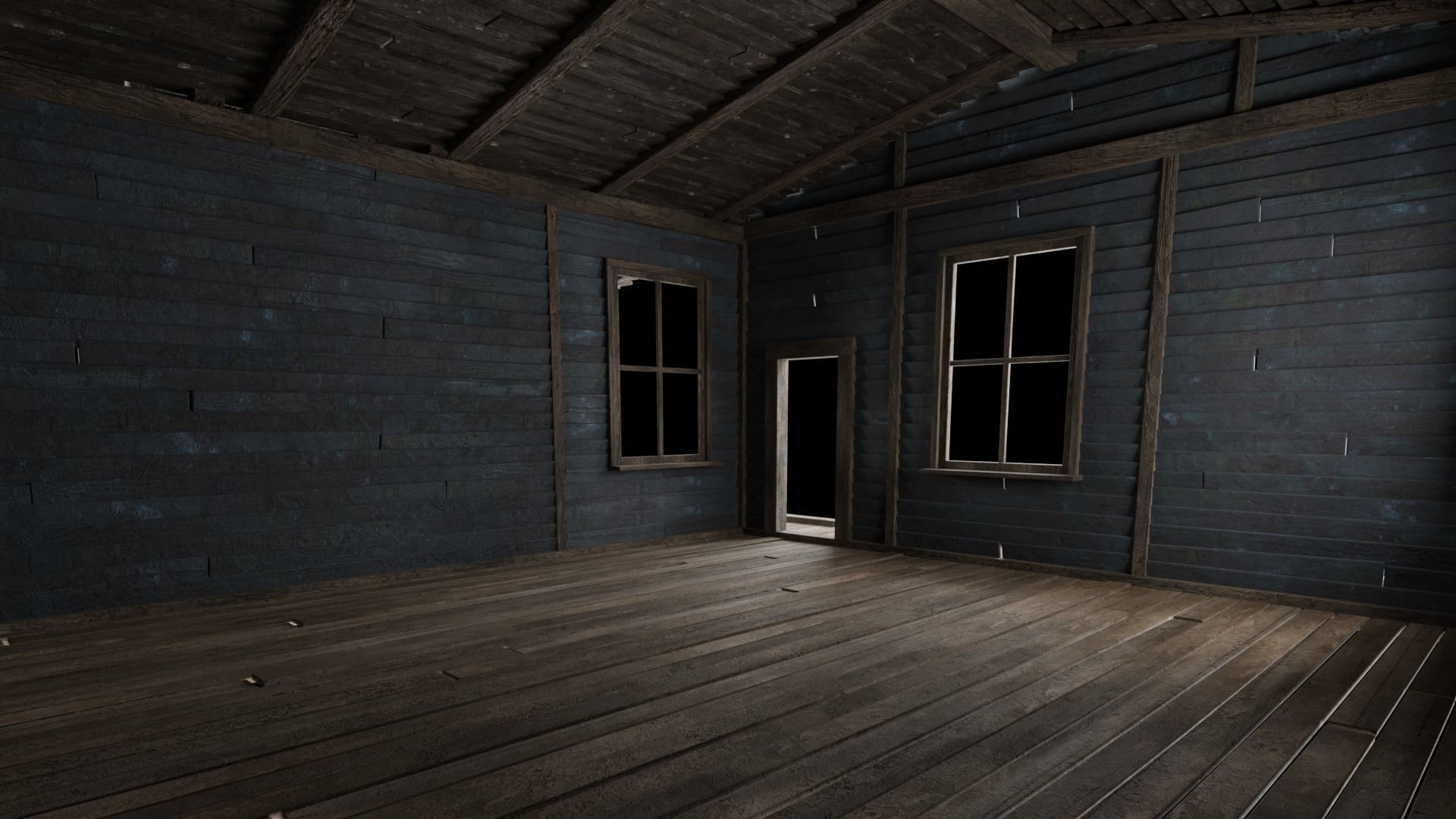 WILD WEST WAREHOUSE WORKSHOP SHED BARN STORAGE COLLECTION Low-poly 3D model_33