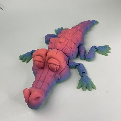 CUTE FLEXI CROCODILE ARTICULATED 3D print model 2
