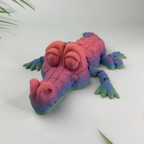 CUTE FLEXI CROCODILE ARTICULATED 3D print model 6