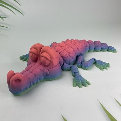 CUTE FLEXI CROCODILE ARTICULATED 3D print model 7