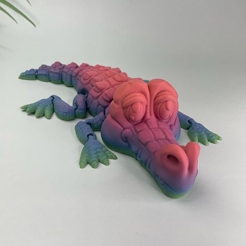 CUTE FLEXI CROCODILE ARTICULATED 3D print model 3