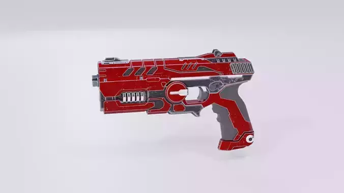 SciFi Pistol Low Poly Game Ready 3D Model