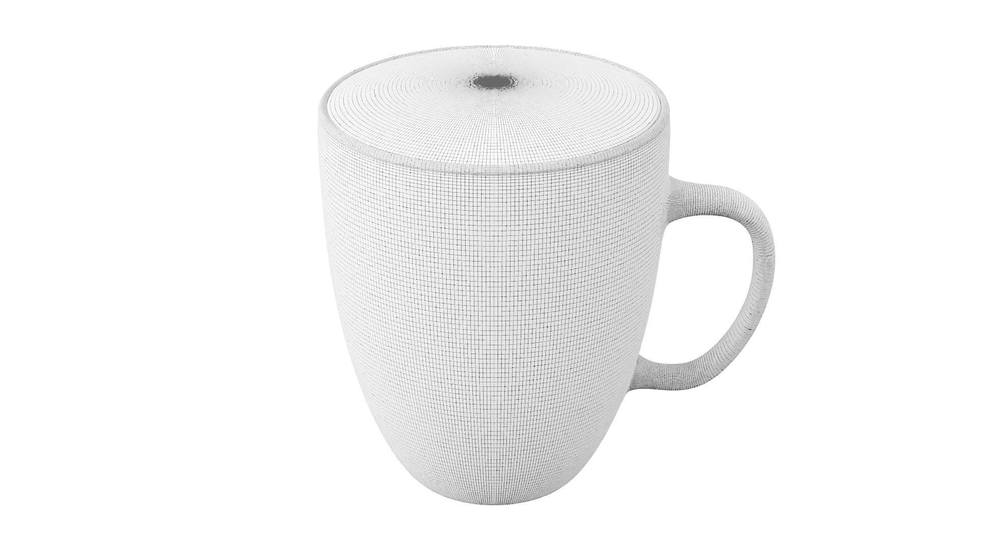 Caffe Latte Coffee Glass Cup Mug with Handle 3D model_2