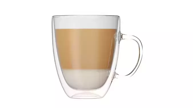 Caffe Latte Coffee Glass Cup Mug with Handle